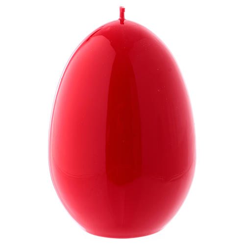 Glossy egg-shaped red Ceralacca candle diameter 100 mm 1