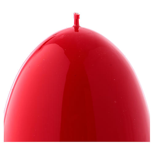 Glossy egg-shaped red Ceralacca candle diameter 100 mm 2
