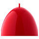 Glossy egg-shaped red Ceralacca candle diameter 100 mm s2