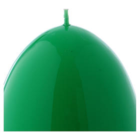 Glossy egg-shaped green Ceralacca candle diameter 100 mm