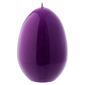 Glossy egg-shaped purple Ceralacca candle diameter 100 mm