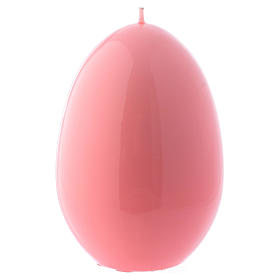 Glossy egg-shaped pink Ceralacca candle diameter 100 mm