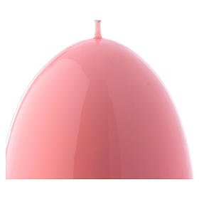 Glossy egg-shaped pink Ceralacca candle diameter 100 mm