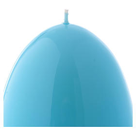 Glossy egg-shaped light blue Ceralacca candle diameter 100 mm