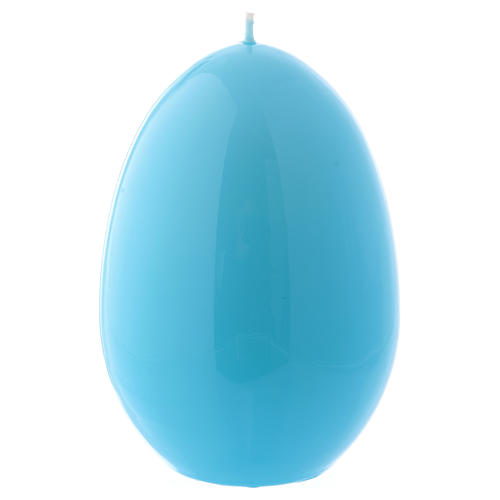 Glossy egg-shaped light blue Ceralacca candle diameter 100 mm 1