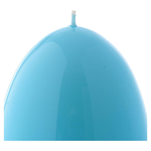 Glossy egg-shaped light blue Ceralacca candle diameter 100 mm 2