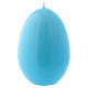 Glossy egg-shaped light blue Ceralacca candle diameter 100 mm s1