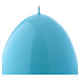Glossy egg-shaped light blue Ceralacca candle diameter 100 mm s2