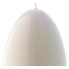 Glossy egg-shaped white Ceralacca candle diameter 140 mm