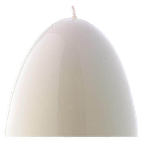 Glossy egg-shaped white Ceralacca candle diameter 140 mm 2