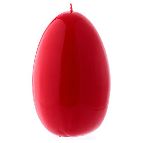 Glossy egg-shaped red Ceralacca candle diameter 140 mm