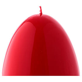 Glossy egg-shaped red Ceralacca candle diameter 140 mm