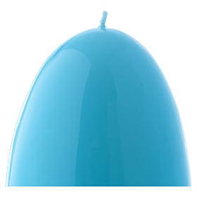 Glossy egg-shaped light blue Ceralacca candle diameter 140 mm