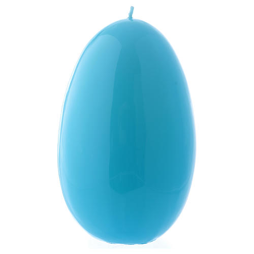 Glossy egg-shaped light blue Ceralacca candle diameter 140 mm 1