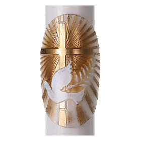 Paschal Candle with Gold Cross and Dove 8x120 cm