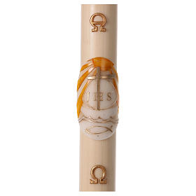 Paschal candle in beeswax with Boat 8x120 cm