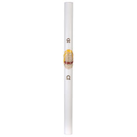 Paschal candle in white wax with Boat 8x120 cm