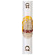 Paschal candle in white wax with Boat 8x120 cm s1