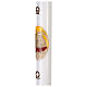 Paschal candle in white wax with Boat 8x120 cm s3
