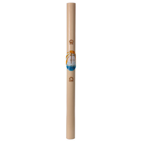 Paschal candle in beeswax with Christ Pantocrator 8x120 cm 4