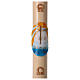 Beeswax Paschal Candle with Bas-relief colored boat, 8 x120 cm s1