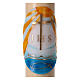 Beeswax Paschal Candle with Bas-relief colored boat, 8 x120 cm s2
