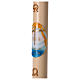 Beeswax Paschal Candle with Bas-relief colored boat, 8 x120 cm s3