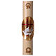 Paschal candle in beeswax with red Cross and Dove 8x120 cm s1
