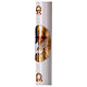 Paschal candle in white wax with red Cross and Dove 8x120 cm s3