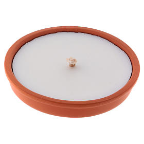 Outdoor Candle in Terracotta, white wax
