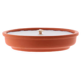 Outdoor Candle in Terracotta, white wax