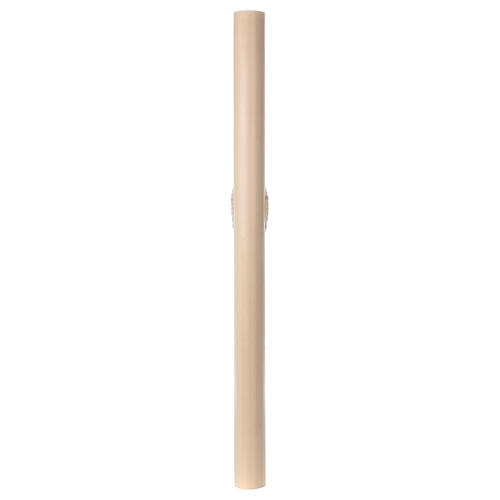 Paschal candle in beeswax with Cross and Dove 8x120 cm with support 9