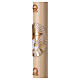 Paschal candle in beeswax with Cross and Dove 8x120 cm with support s3
