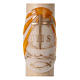 Paschal candle in beeswax with Boat 8x120 cm with support s2
