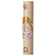 Paschal candle in beeswax with Boat 8x120 cm with support s5