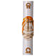 Paschal candle in white wax with Boat 8x120 cm with support s1