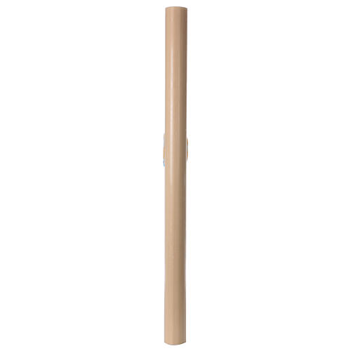 Beeswax Paschal Candle with Colored Boat 8x120 cm WITH REINFORCEMENT 8