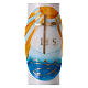 White Paschal Candle with Colored Coat 8x120 cm WITH REINFORCEMENT s2