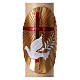 Beeswax Paschal Candle with Raised Red Cross and Dove 8x120 cm WITH REINFORCEMENT s2