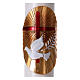 White Paschal Candle with Red Cross and Dove 8x120 cm WITH REINFORCEMENT s2