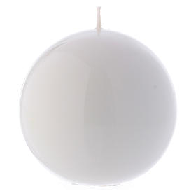 Ceralacca spherical white candle, diameter 10 cm