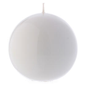 Vela litúrgica esfera Ceralacca branca diâm. 10 cm