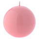 Ceralacca spherical pink wax candle, diameter 10 cm s1