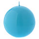 Ceralacca spherical light blue wax candle, diameter 10 cm s1