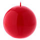 Ceralacca spherical red wax candle, diameter 10 cm s1