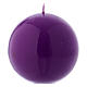 Ceralacca spherical purple wax candle, diameter 10 cm s1