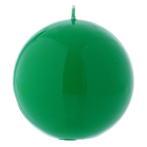 Ceralacca spherical green wax candle, diameter 10 cm 1
