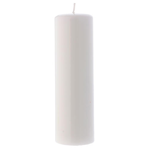 Candelotto Liturgico Lucido Ceralacca 20x6 cm Bianco 1