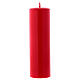Altarkerze mit rotem Lack überzogen, glänzend 20x6 cm s1