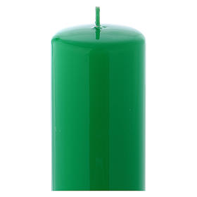 Altarkerze mit grünem Lack überzogen, glänzend 20x6 cm